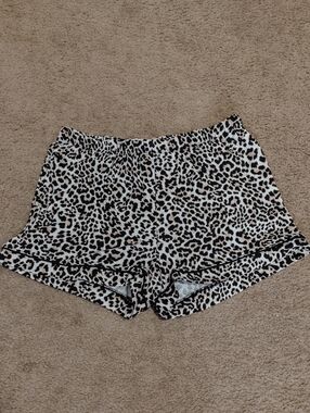 Leopard Print Women’s Athletic Shorts - Black & White